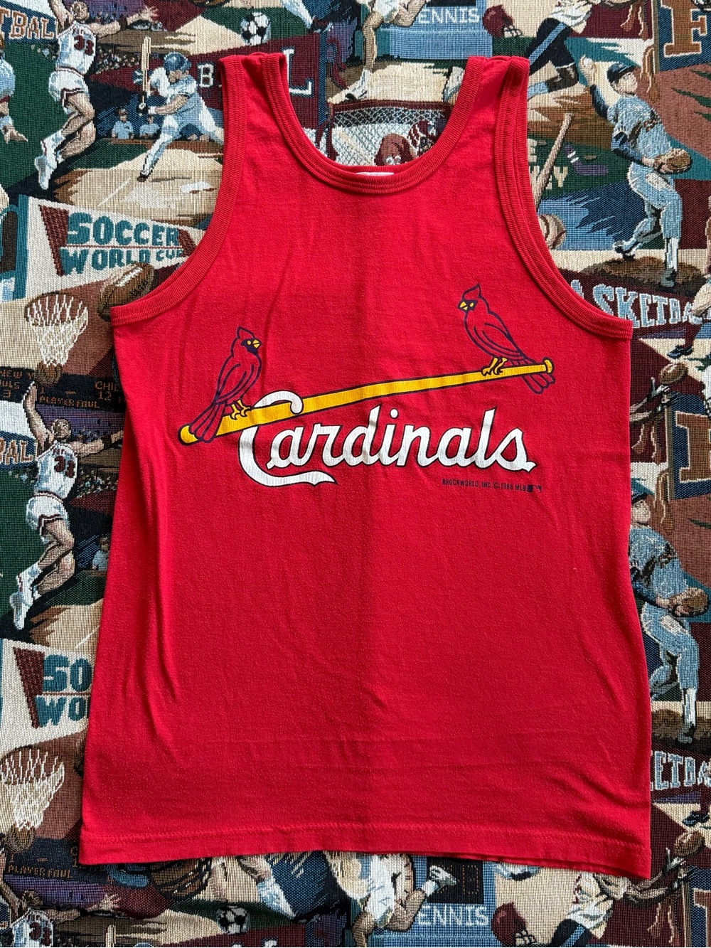 Vintage 80s Men’s MLB St. Louis Cardinals Red Graphic Tank Top
